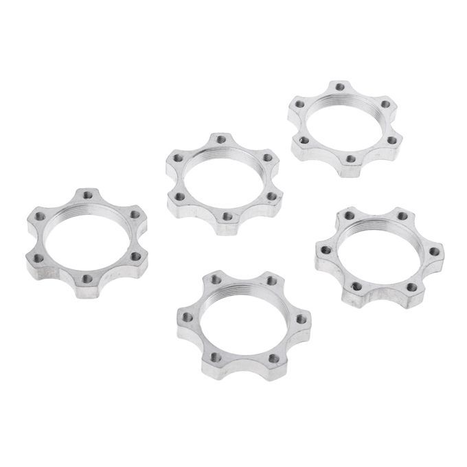 5Pc Bike Freewheel Threaded Hubs Disk Disc Brake Rotor 6 Bolt Flange