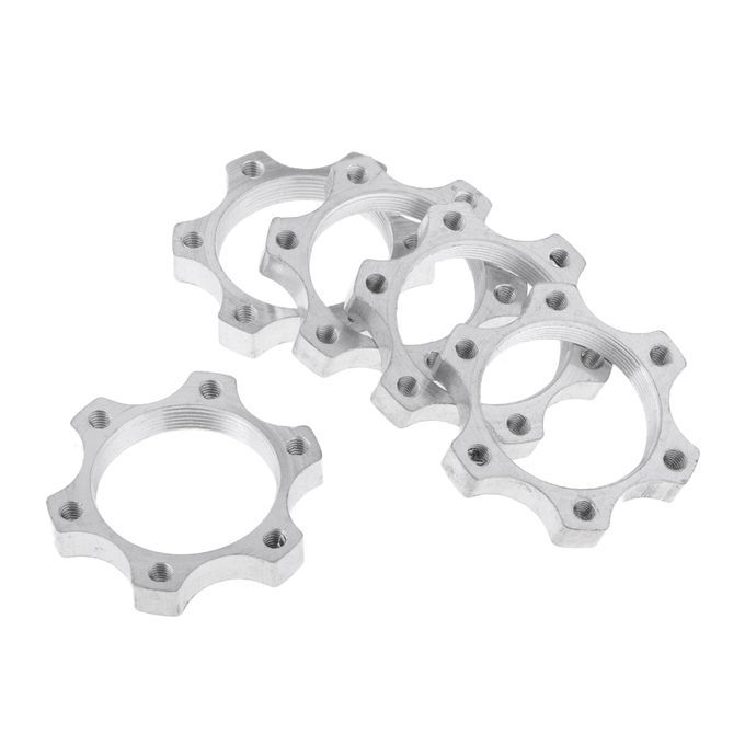 5Pc Bike Freewheel Threaded Hubs Disk Disc Brake Rotor 6 Bolt Flange