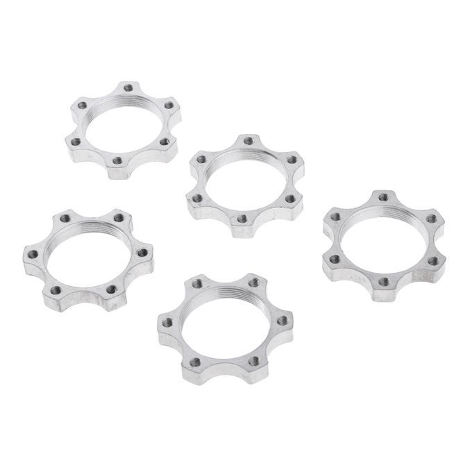 5Pc Bike Freewheel Threaded Hubs Disk Disc Brake Rotor 6 Bolt Flange