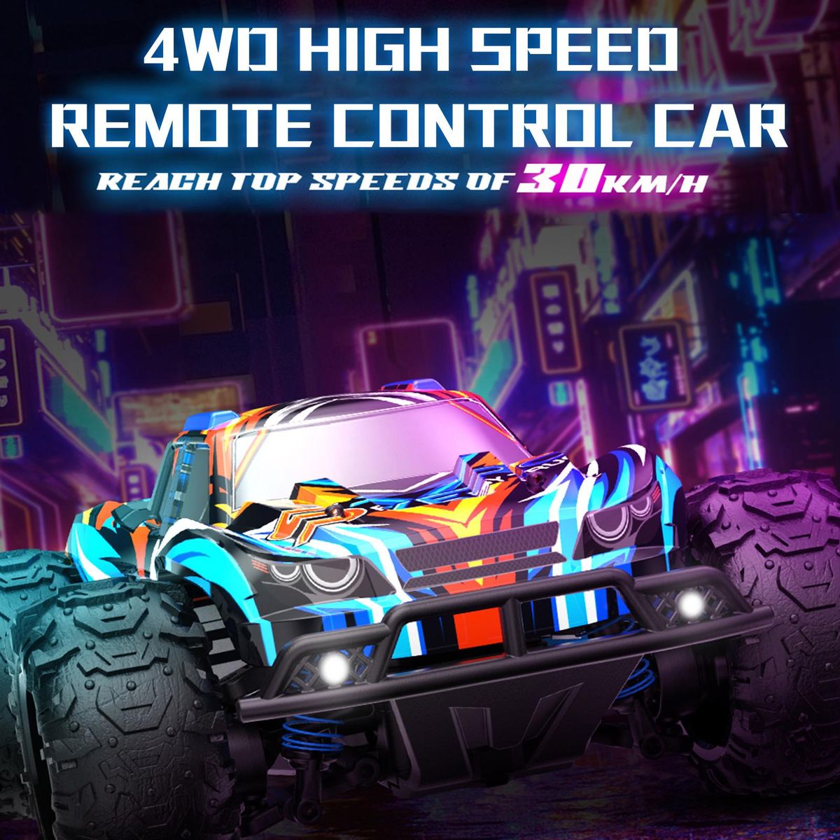 Remote Control Car, 1:22 Full Scale 2.4GHz Remote Control Pickup Truck for Kids Boys 30KM/H 4-Wheel-Drive High-Speed Car with 3 Battery