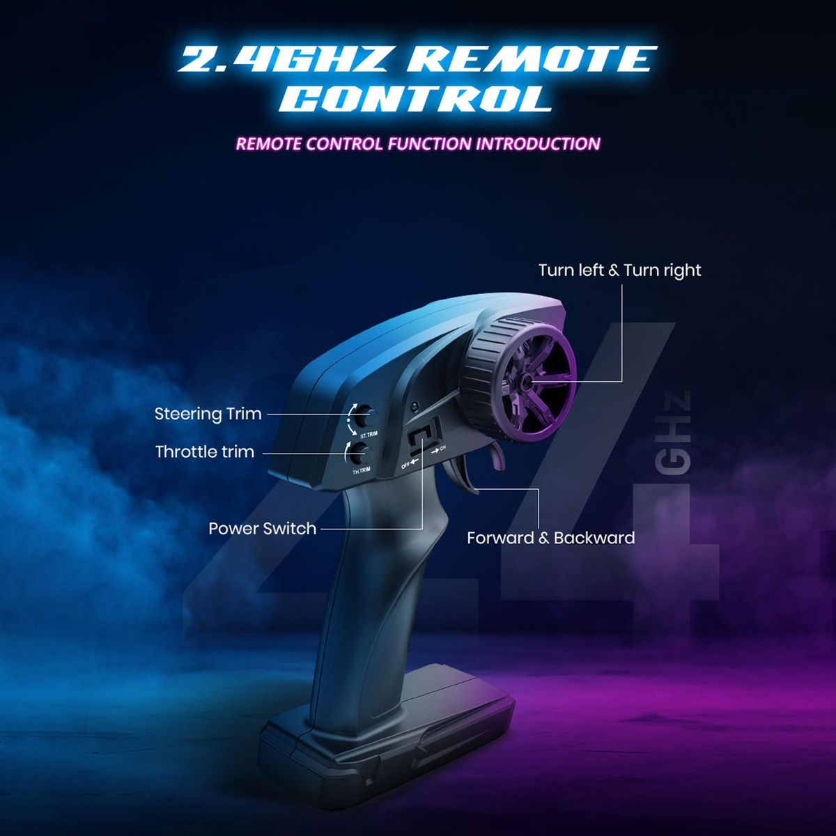 Remote Control Car, 1:22 Full Scale 2.4GHz Remote Control Pickup Truck for Kids Boys 30KM/H 4-Wheel-Drive High-Speed Car with 3 Battery