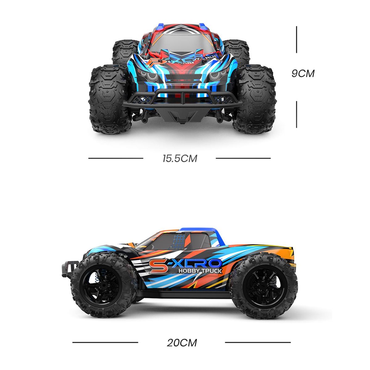 Remote Control Car, 1:22 Full Scale 2.4GHz Remote Control Pickup Truck for Kids Boys 30KM/H 4-Wheel-Drive High-Speed Car with 3 Battery