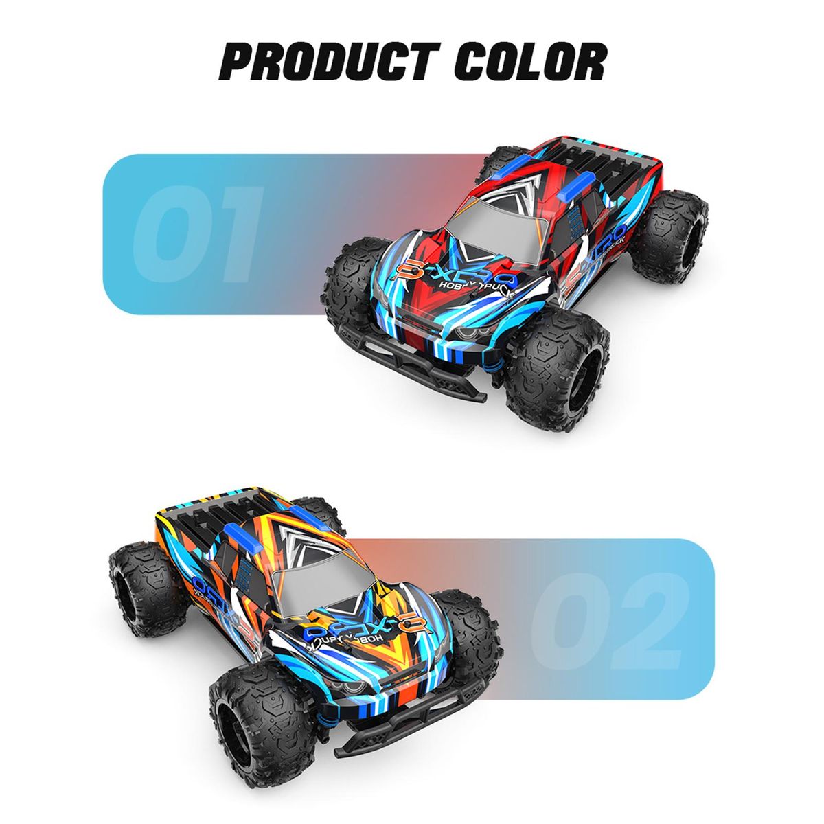 Remote Control Car, 1:22 Full Scale 2.4GHz Remote Control Pickup Truck for Kids Boys 30KM/H 4-Wheel-Drive High-Speed Car with 3 Battery
