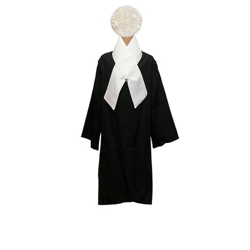 Full Lawyer Costume  With Wig -Black & White