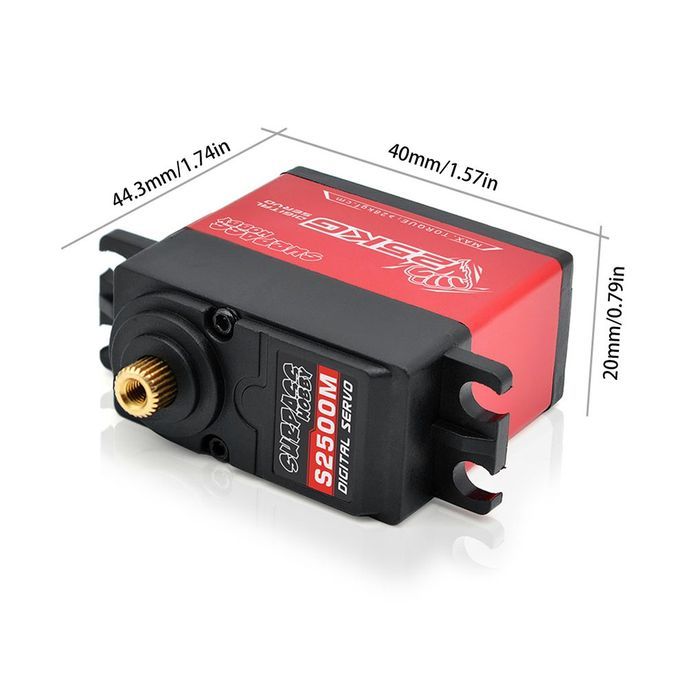 SURP  HOBBY 25KG Semi Aluminum Frame Digital Steering Gear Extended Version-red+black