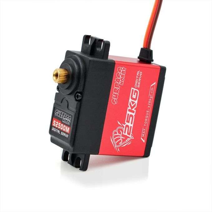 SURP  HOBBY 25KG Semi Aluminum Frame Digital Steering Gear Extended Version-red+black