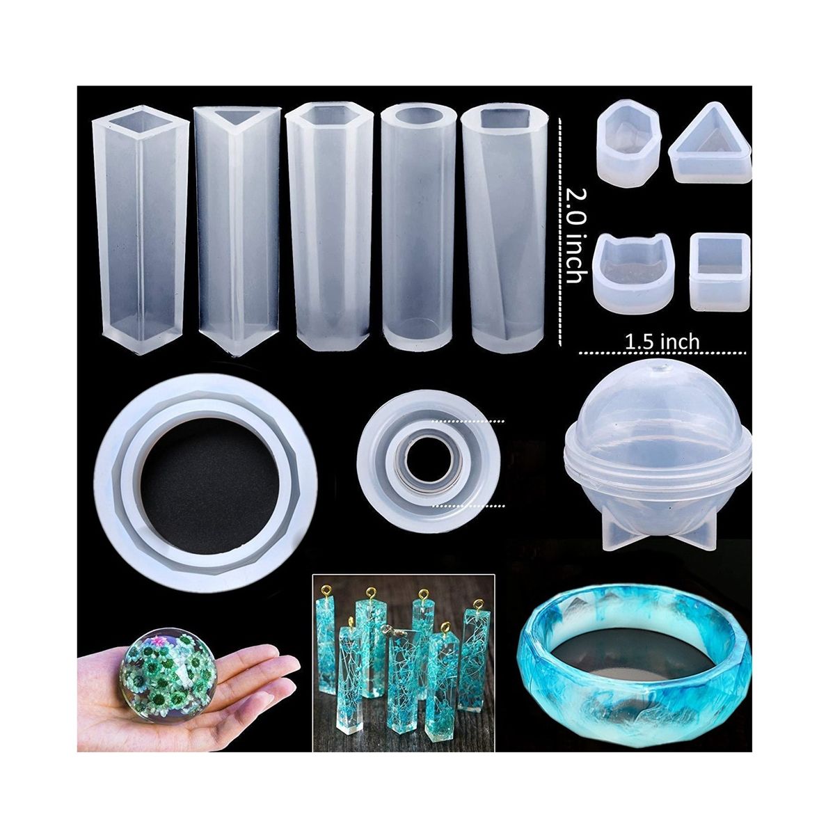 Epoxy Resin Casting Molds Kit Silicone Mold with Epoxy Glue