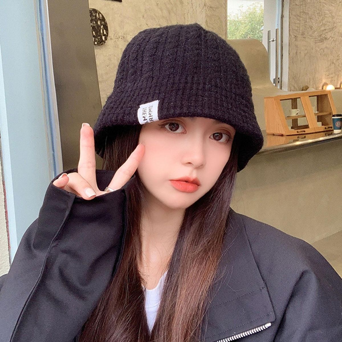 Unisex Cap Windproof Ear Protection Cap Black