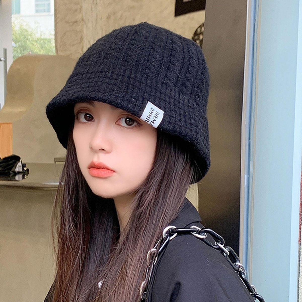 Unisex Cap Windproof Ear Protection Cap Black