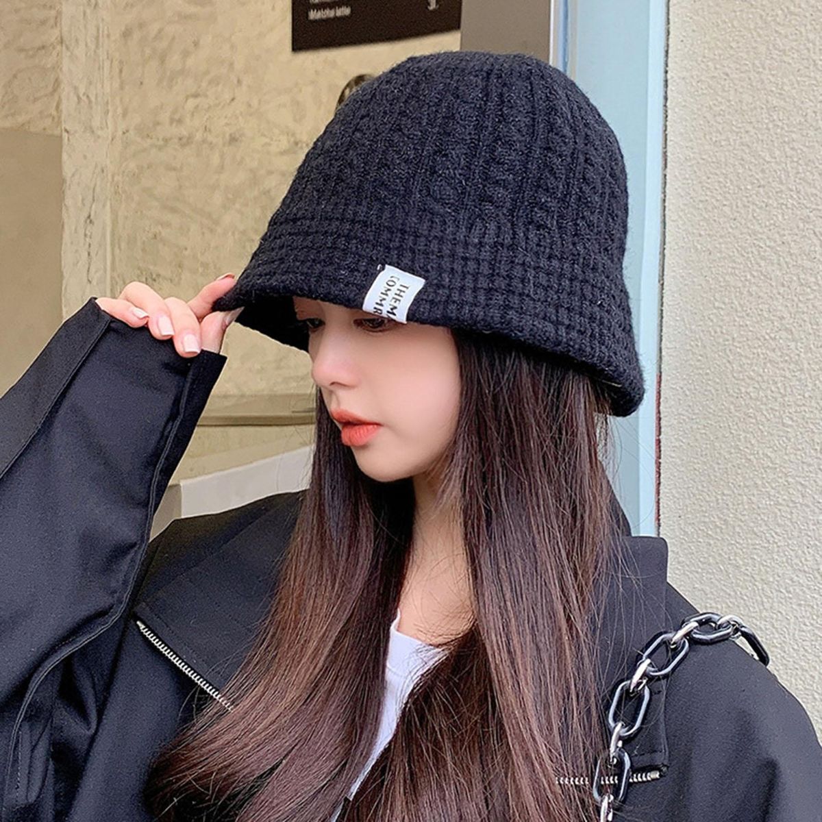 Unisex Cap Windproof Ear Protection Cap Black