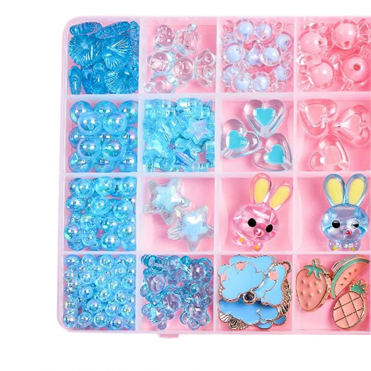 Children DIY Bead Set,   For Making Necklace Bracelet 24 Grid Bunny 1