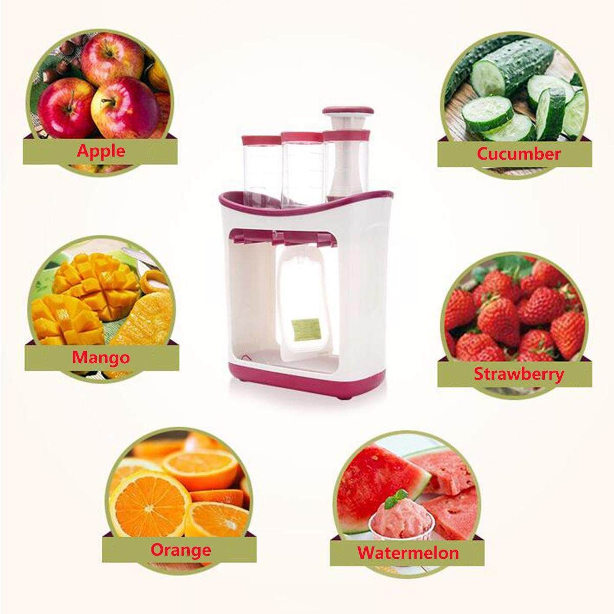 Infant Baby Feeding Food Squeeze Station Toddler Fruit Maker Dispenser Homemade