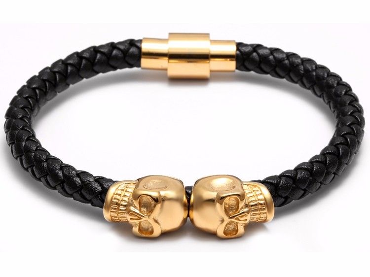 Charm Bracelets Handmade Wrap Bracelets Stainless Steel Love Leather Bracelet Gold