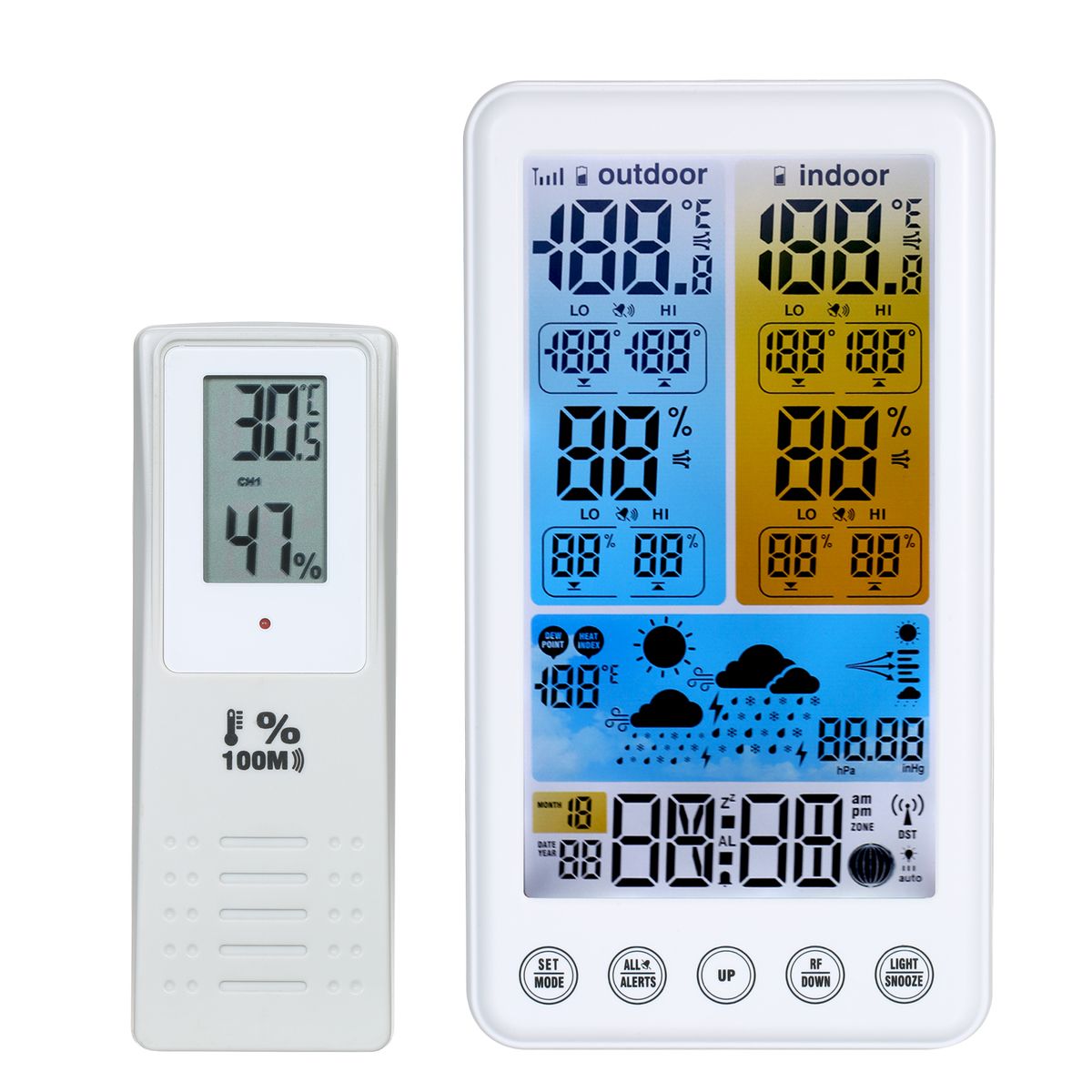 Wireless RCC Weather Station Weather Forecast Clock With