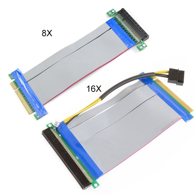 Riser PCI-E PCIE PCI Express 8X/ 16X Riser Extender Card Wit