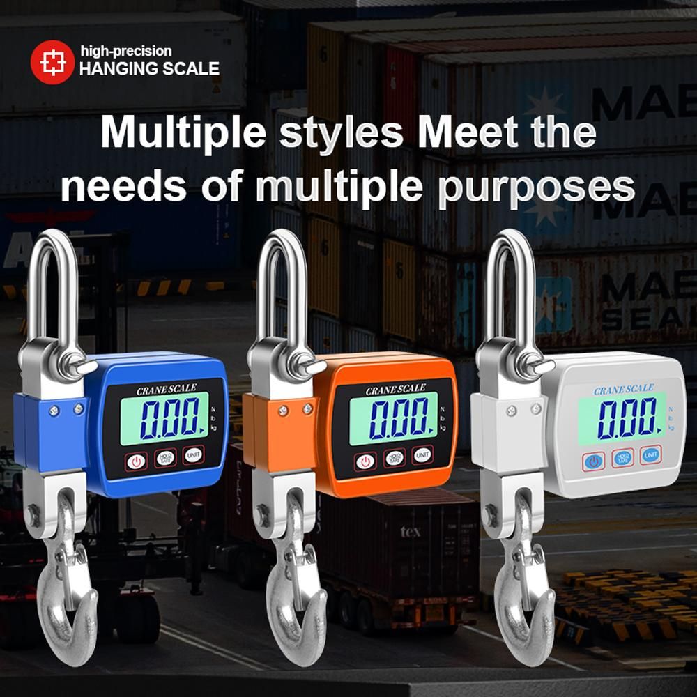 LCD Digital Display Crance Scale 0.05-500kg Portable Industrial Electronic Heavy Duty Weight Hook Crane with Unit Change Function