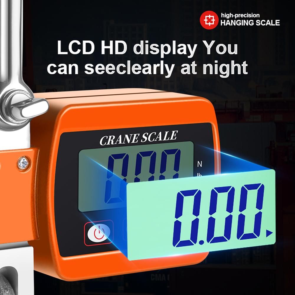 LCD Digital Display Crance Scale 0.05-500kg Portable Industrial Electronic Heavy Duty Weight Hook Crane with Unit Change Function