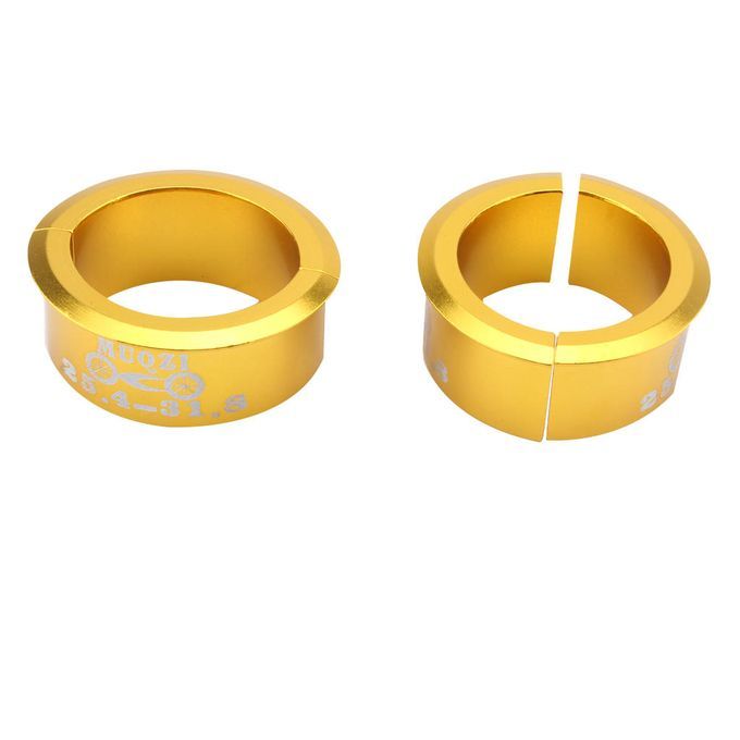 4 Pcs. Aluminum Bicycle MTB Handlebar Clamps 25.4mm To 31.8mm - Gold