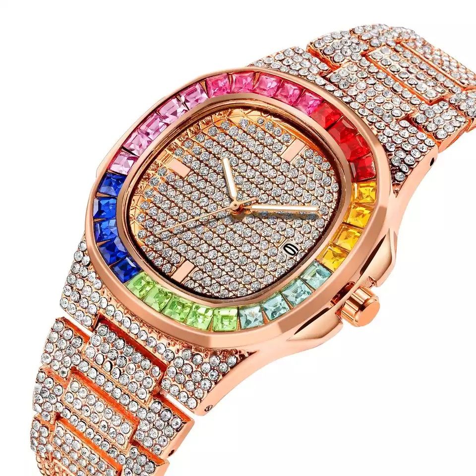 New Arrival Unisex Diamond Quartz Analog Fashion Wristwatch - Rose Gold