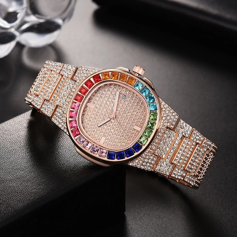 New Arrival Unisex Diamond Quartz Analog Fashion Wristwatch - Rose Gold