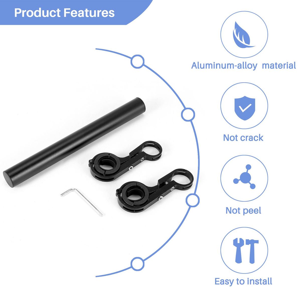 Handlebar Extension Mount Bicycle Handle Bar Bracket Extende