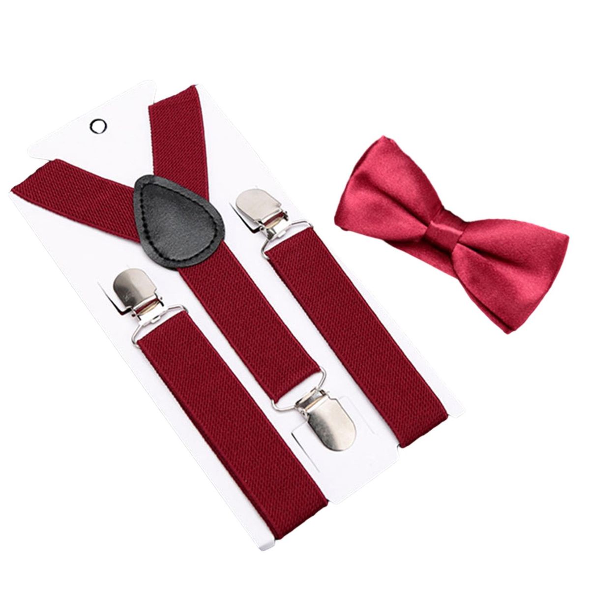 Adjustable Elastic Band with Bow Tie Kids Festive Bow for Special Wine Red