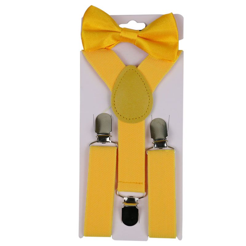 Black Red Yellow Children Suspenders Bowtie Set Baby Boys Girls 2.5cm Wide