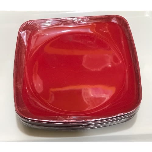 Ceramic Flat Plates - 8.2 Inches - set Of 6 - Red