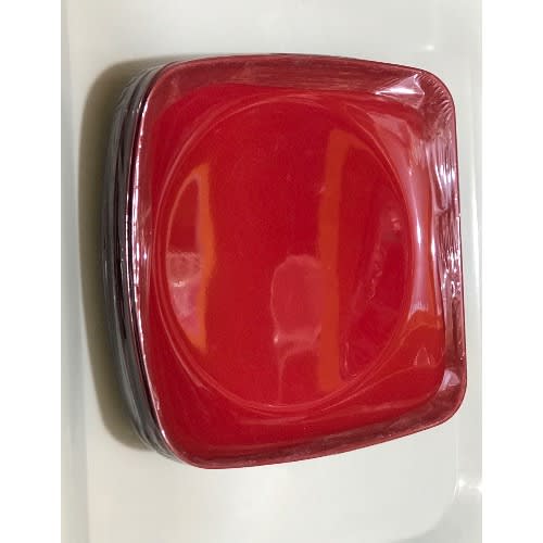 Ceramic Flat Plates - 8.2 Inches - set Of 6 - Red