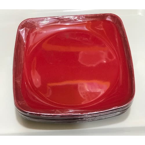Ceramic Flat Plates - 8.2 Inches - set Of 6 - Red