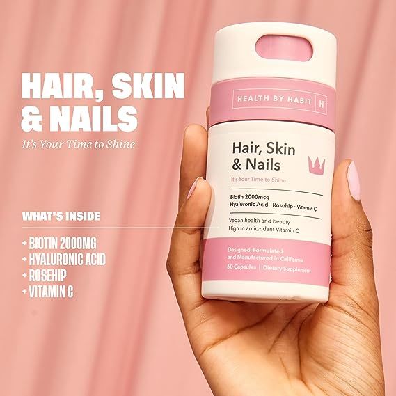 Hair Skin & Nails With Biotin, Hyaluronic Acid - 60 Capsules