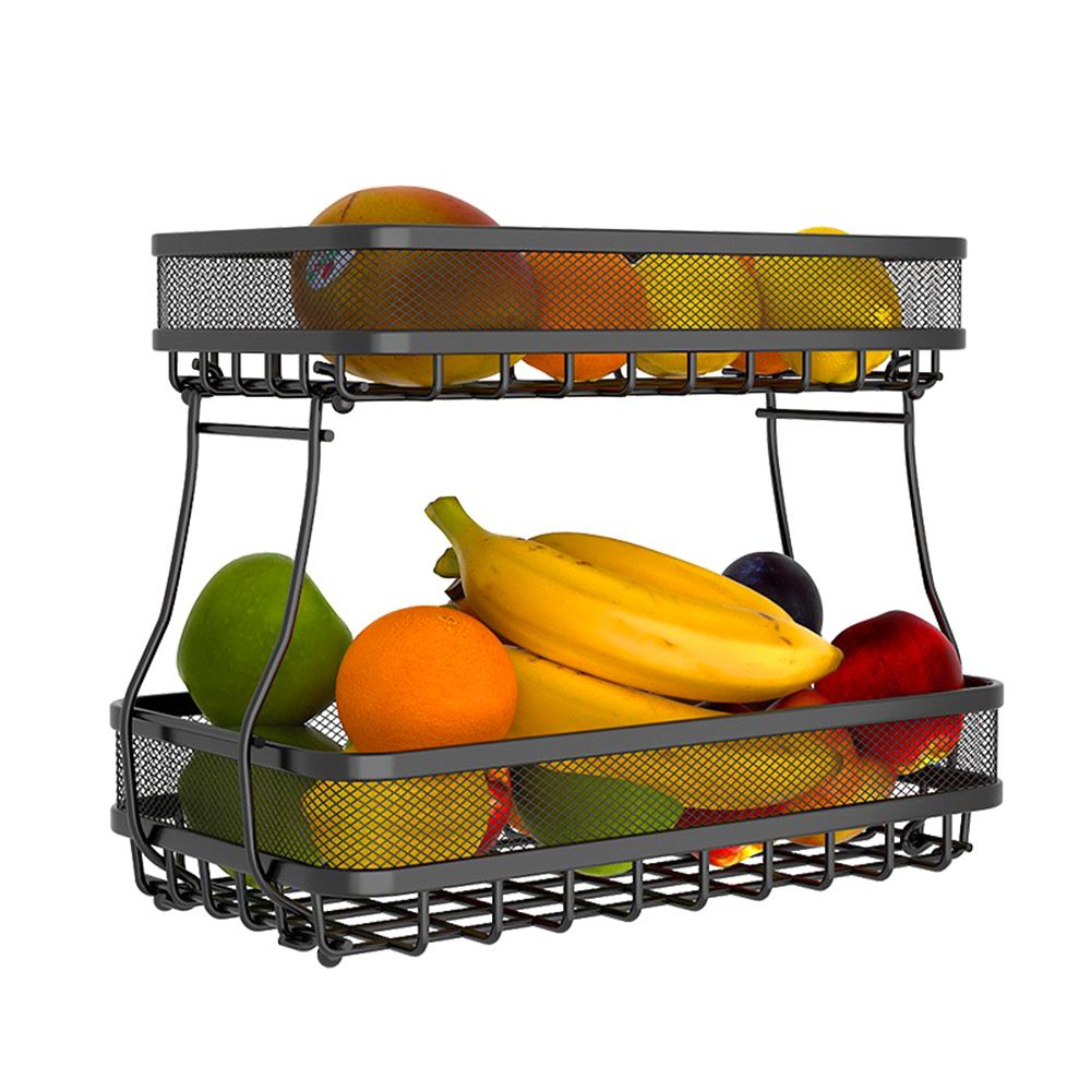 2 Tier Fruit Storage Basket Kitchen Countertop Organizer