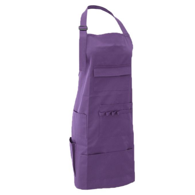 Professional Artist Apron Canvas Long Bib Painting Apron Salon Purple