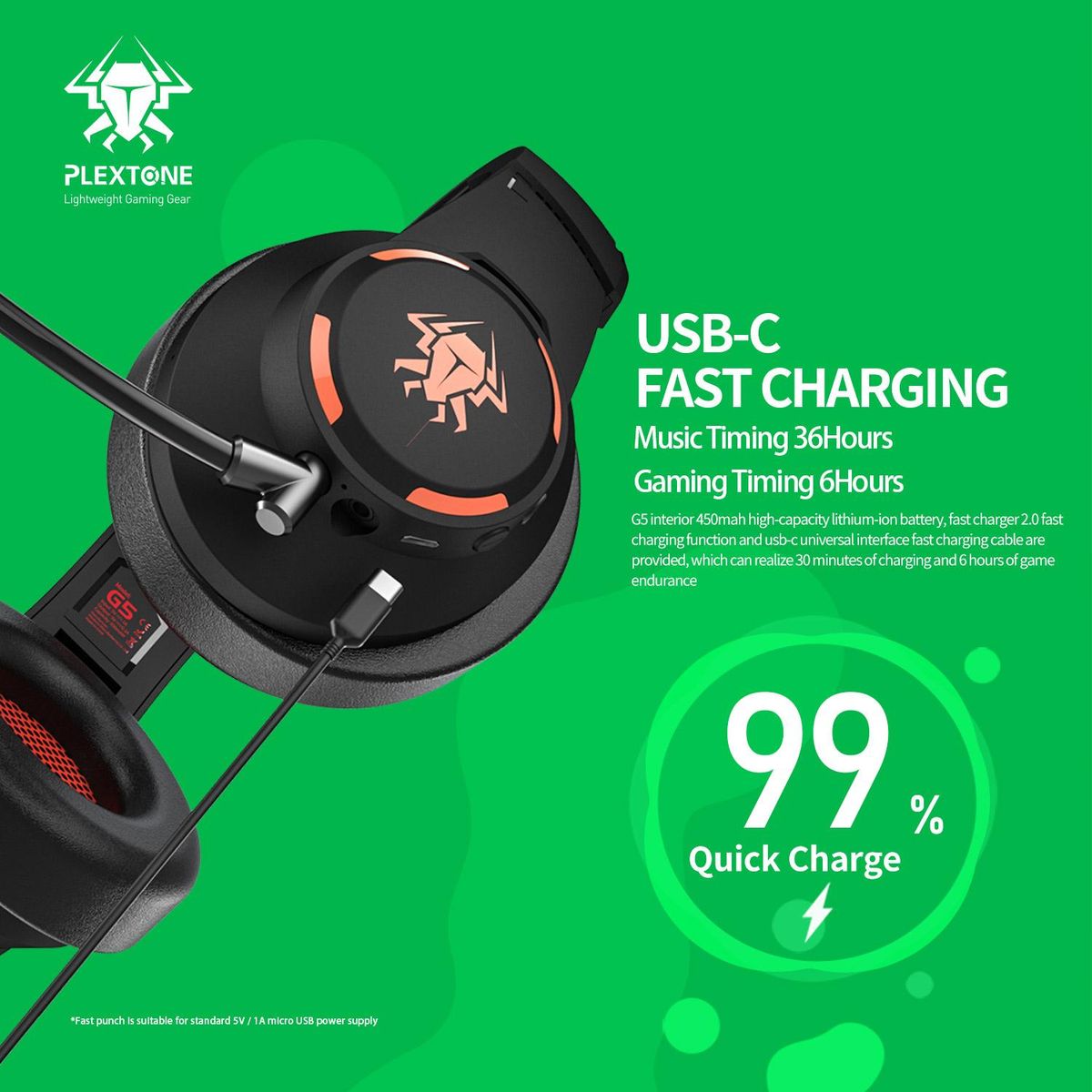 PLEXTONE G5 Gaming ANC Headset Foldable Wireless 45ms Low Latency with mic Noise Cancelling Earphone for Esports BT5.1