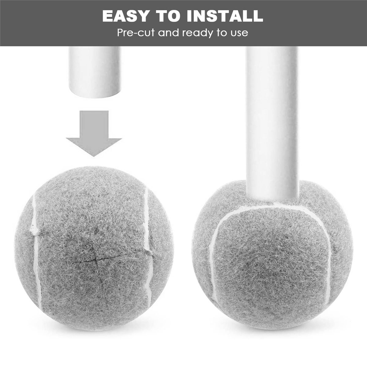 2 PCS Precut Walker Tennis Ball for Furniture Legs and Floor