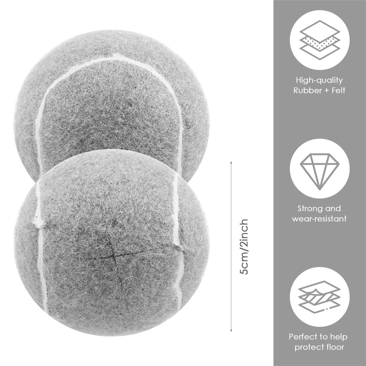 2 PCS Precut Walker Tennis Ball for Furniture Legs and Floor