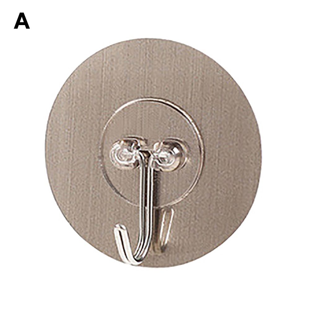 Traceless Sticky Bathroom Towel Kitchen Utensil Hook-Silver