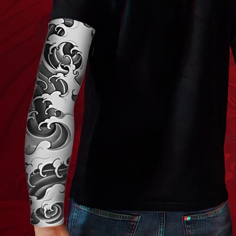 Ice Silk Sunscreen Sleeve Seamless Flower Arm Tattoo Sweat