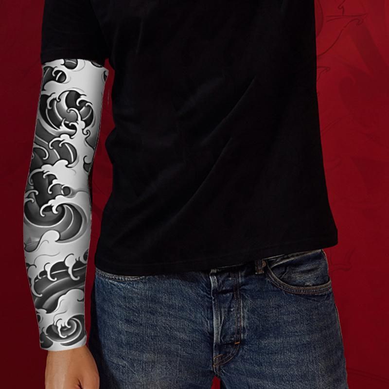 Ice Silk Sunscreen Sleeve Seamless Flower Arm Tattoo Sweat