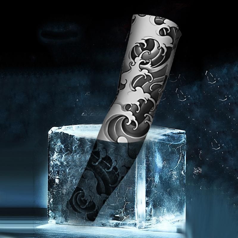 Ice Silk Sunscreen Sleeve Seamless Flower Arm Tattoo Sweat
