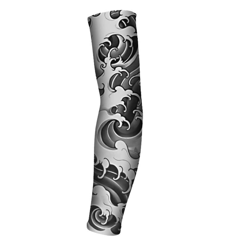 Ice Silk Sunscreen Sleeve Seamless Flower Arm Tattoo Sweat