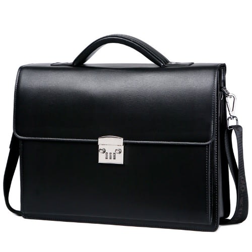 Leather Passcode Men Briefcase