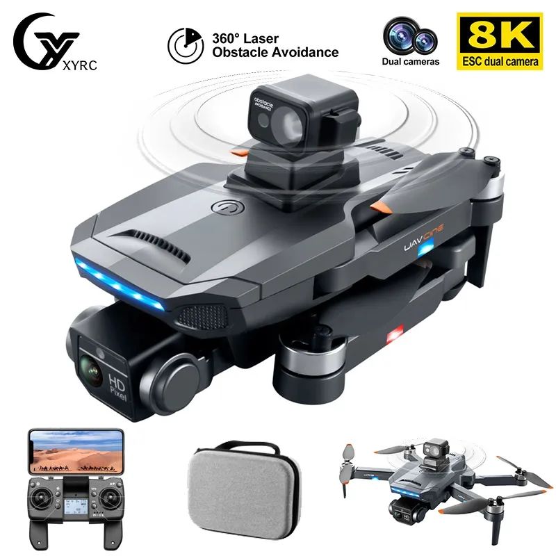4K Drone K918 MAX Professional Obstacle Avoidance Dual HD Camera Brushless FPV 1.2KM GPS 5G Wifi Foldable Quadcopter With Extra Batteries