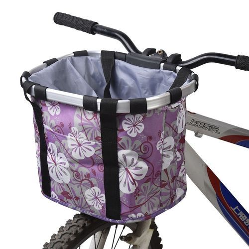 Pets Bicycle Basket Front Removable Bike Basket Carrier Bag Cycling Waterproof Large Capacity Pouch(#black)