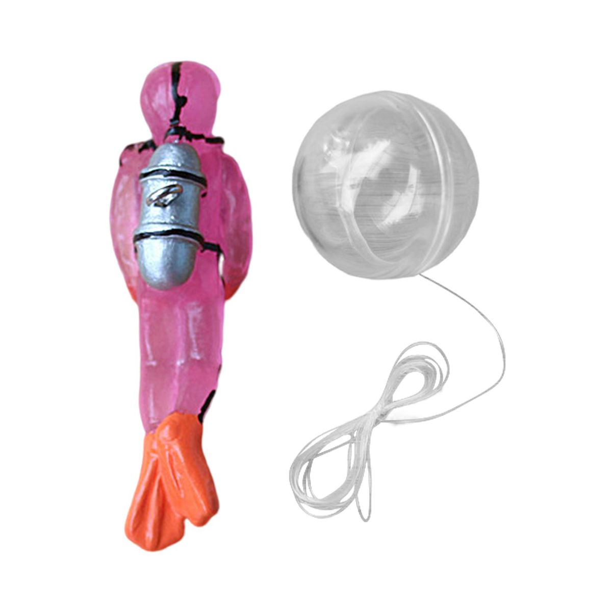 Fish Tank Floating Pendant Luminous Diver Fish Tank Decor Flotation Device Pink
