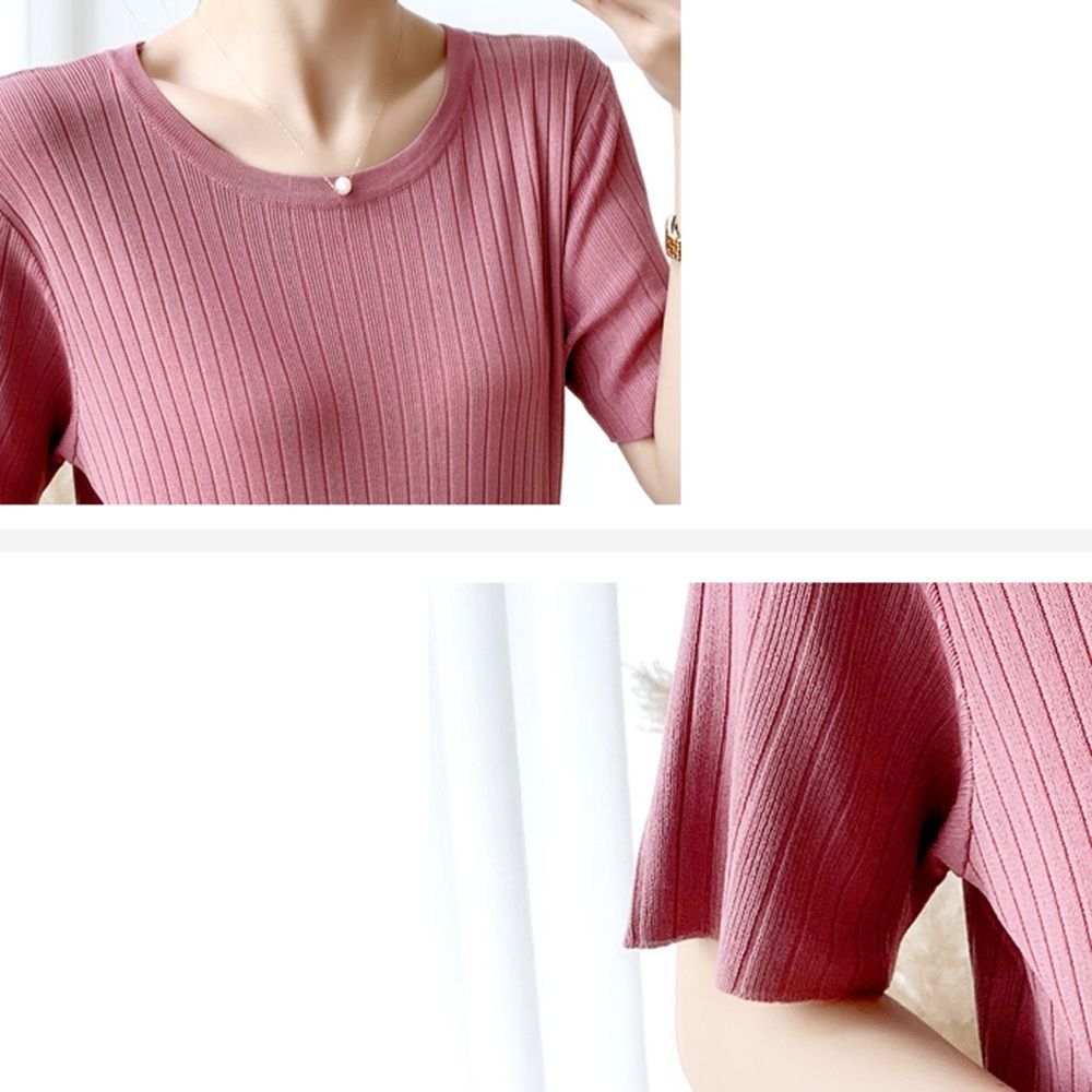 Knitted Pit Strip Ice Silk Maternity Dress
