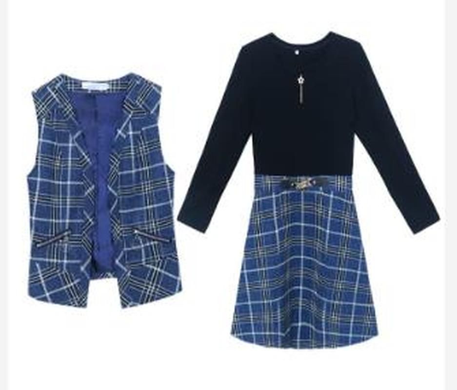 French Suit Dress Blue