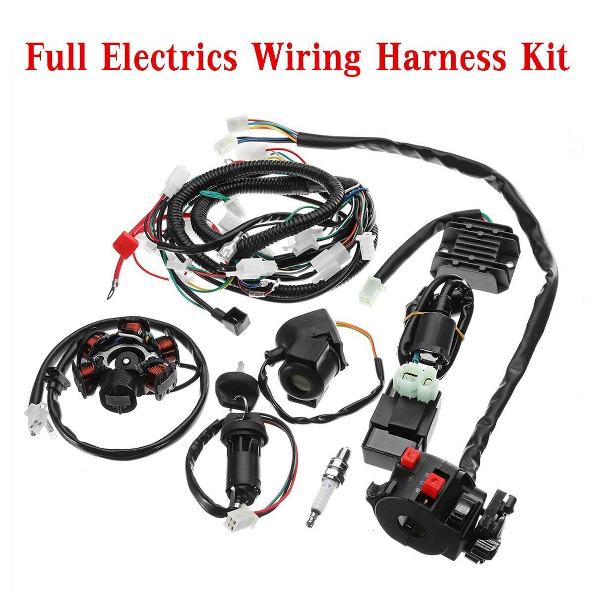 Full Electrics Wiring Harness Loom CDI Coil For GY6 150CC ATV Quad Buggy Go Kart