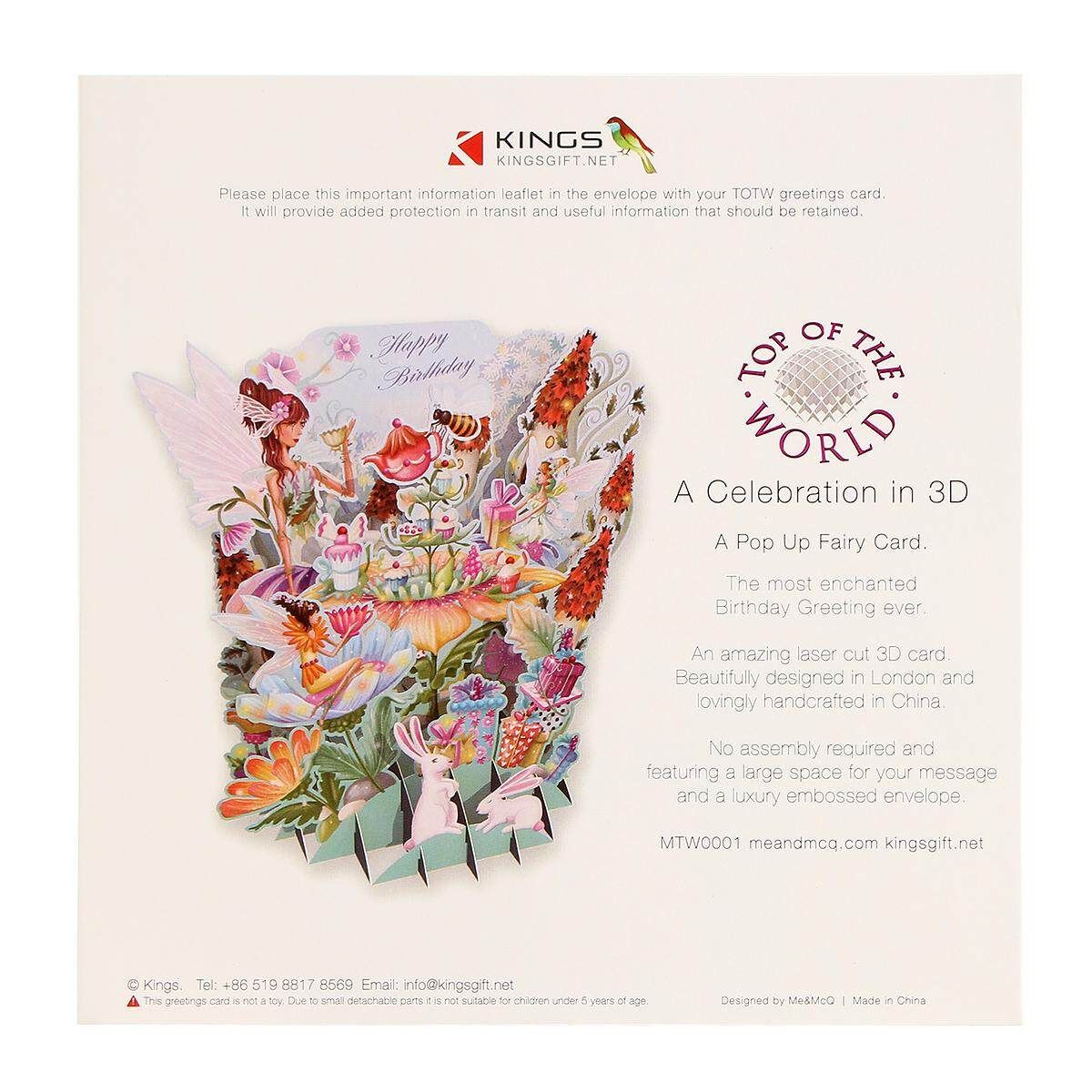 3D Up Flower Fairy Greeting Card Table Birthday Wedding Postcard Gift DIY
