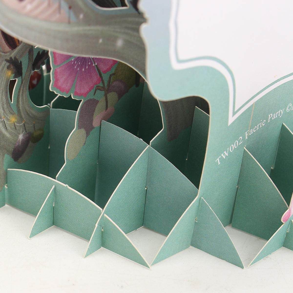 3D Up Flower Fairy Greeting Card Table Birthday Wedding Postcard Gift DIY